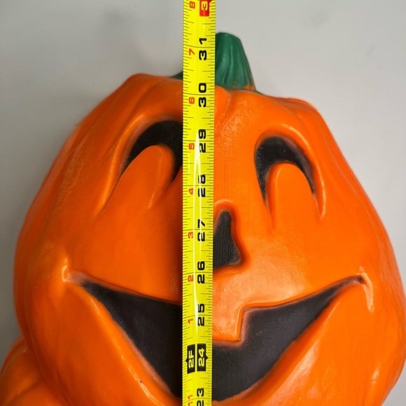 Vintage Halloween Blow Mold Pumpkin Jack o'lantern Tree, Plastic Lawn Yard Decor - Picture 9 of 16